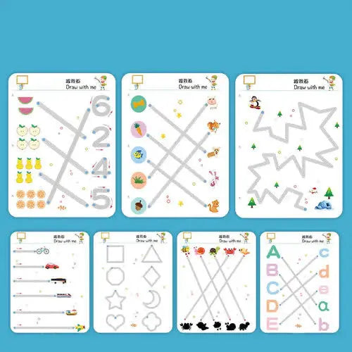 Reusable Tracing Work Book 64 Pages With ( 2 Markers & Duster Attcahed) (Premium Quality) GOODBABYPAKISTAN