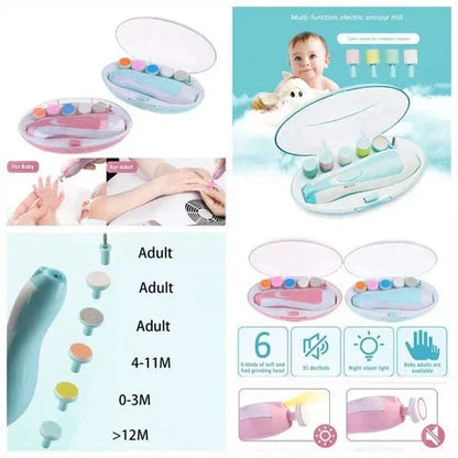Electric Baby Nail Trimmer with 6 Grinding Heads - Baby Gem