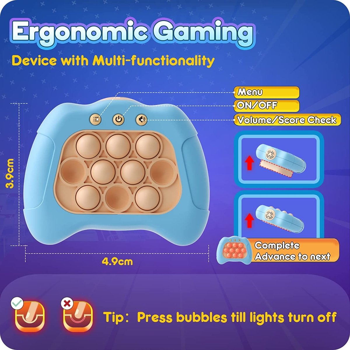 Pop It! PRO - The Light - Up, Pattern - Popping Game - Baby Gem